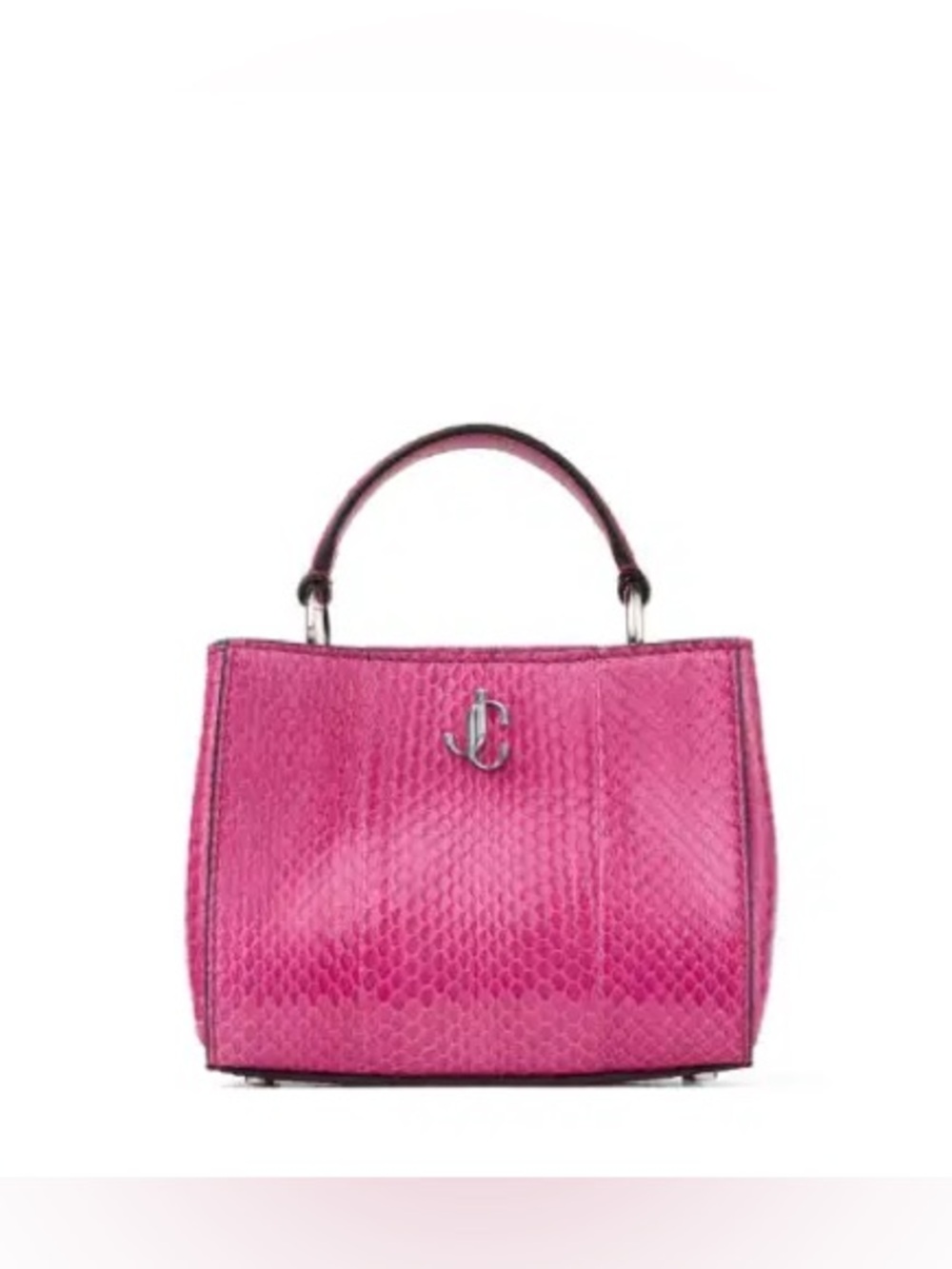 Jimmy Choo Fuchsia Varenne Mini Handbag in Glossy Elaphe